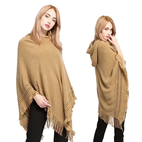 Women's Streetwear Solid Color Imitation Cashmere Tassel Shawls