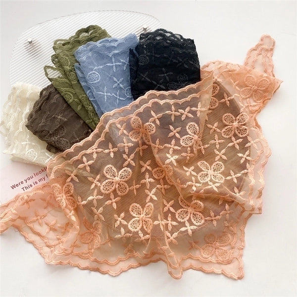 Women's Sweet Flower Lace Hollow Out Silk Scarf