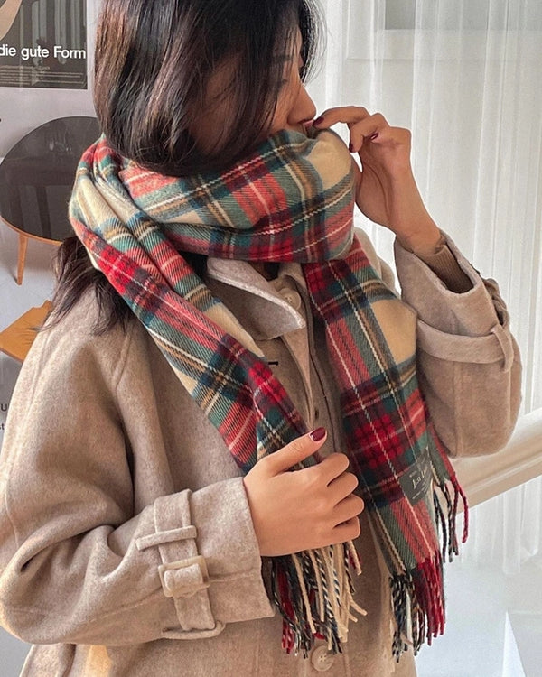 Women's Sweet Lattice Imitation Cashmere Winter Scarves