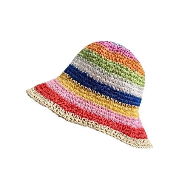 Women's Sweet Multicolor Wide Eaves Straw Hat