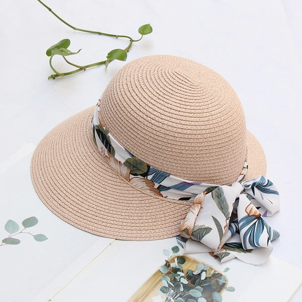 Women's Vacation Solid Color Bowknot Straw Hat