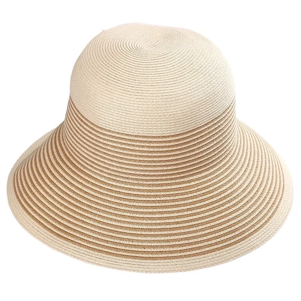 Women's Vacation Stripe Big Eaves Straw Hat